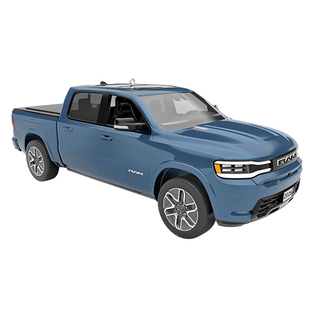 Hallmark Keepsake 2025 2026 Ram 1500 REV Die-Cast Metal Christmas Ornament Blue